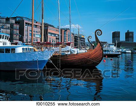 Stock Photography - Norway, Oslo, Bryggen harbour. Fotosearch