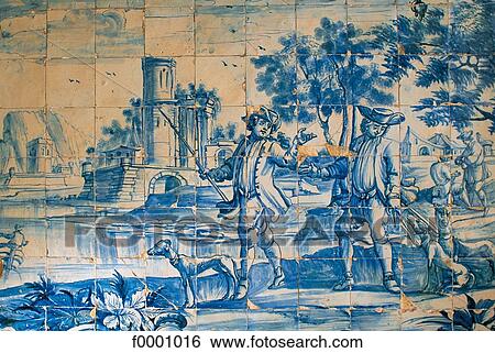 Stock Photograph - Portugal, Lisbon, Madre de Dios church, azulejos tiles. Fotosearch