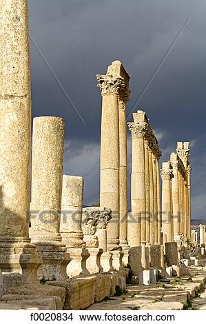 Jordan, Jerash, columnade View Large Photo Image Picture - Jordan, Jerash, columnade. Fotosearch