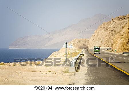Jordan, road by the Dead Sea View Large Photo Image Picture - Jordan, road by the Dead Sea. Fotosearch