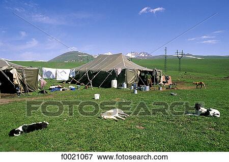Stock Photo - Armenia, Ararat valley, Kurdish camp. Fotosearch