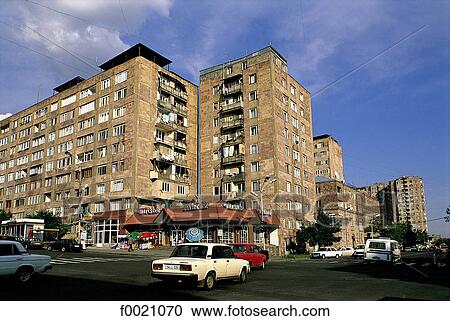 Stock Image - Armenia, Yerevan, modern dwellings. Fotosearch