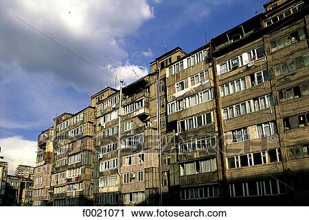Stock Image - Armenia, Yerevan, modern dwellings. Fotosearch