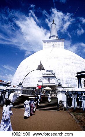 Stock Image - Sri Lanka, Anuradhapura, Ruvanvelisaya Dagoba. Fotosearch
