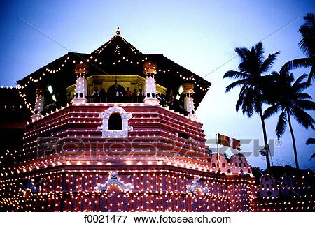 Sri Lanka, Kandy, Perahera Celebration, Tooth Temple by night View Large Photo Image Stock Photo - Sri Lanka, Kandy, Perahera Celebration, Tooth Temple by night. Fotosearch