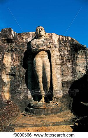 Stock Photograph - Sri Lanka, Polonnaruwa, Kalu Gal Vihara. Fotosearch