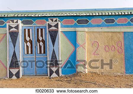 Sudan, Eastern Sahara, Soleib, painted walls View Large Photo Image Stock Image - Sudan, Eastern Sahara, Soleib, painted walls. Fotosearch