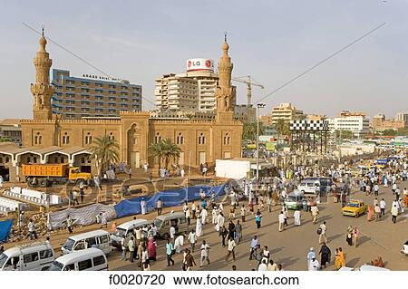 Stock Image - Sudan, Khartoum, around the Great Mosque. Fotosearch