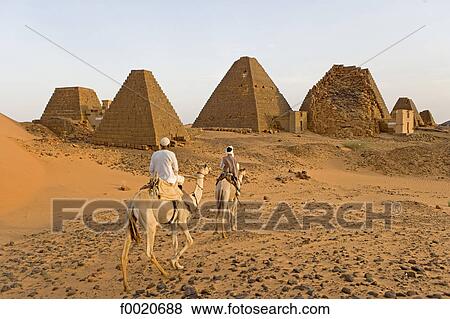 Stock Photo - Sudan, Merowe necropolis, Bedouin riders. Fotosearch