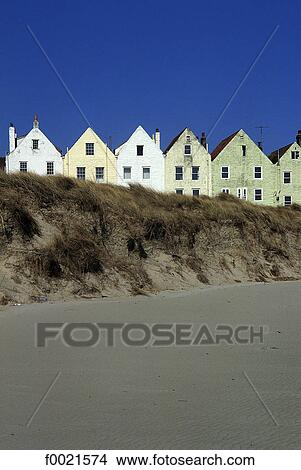 Picture - Channel Islands, Alderney, Braye Beach, sea view hotels. Fotosearch