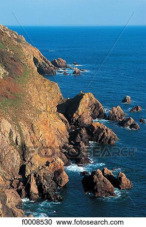 Stock Image - Channel Islands, Guernsey, cliff. Fotosearch