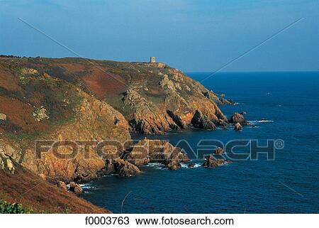 Stock Image - Channel Islands, Guernsey, coastal landscape. Fotosearch