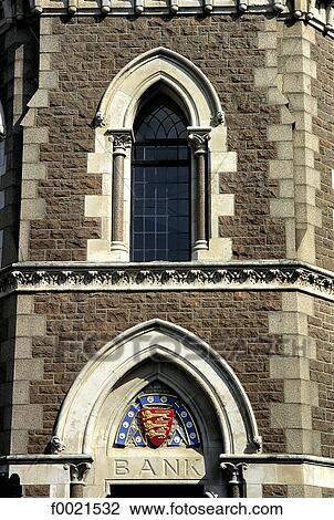 Stock Image - Channel Islands, Jersey, bank office façade. Fotosearch
