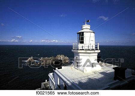 Stock Photography - Channel Islands, Sark, Pointe-Robert lighthouse. Fotosearch