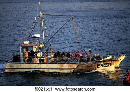 Stock Photography of Channel Islands, Guernsey, fishing boat f0021551 ...