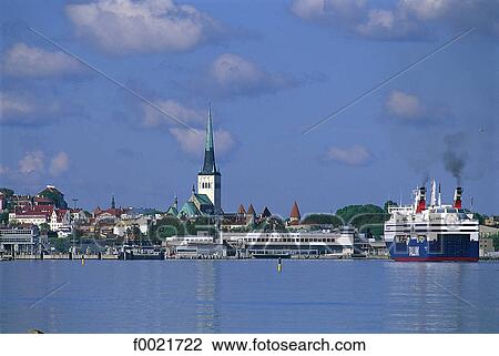 Estonia, Tallinn, harbour View Large Photo Image Stock Image - Estonia, Tallinn, harbour. Fotosearch
