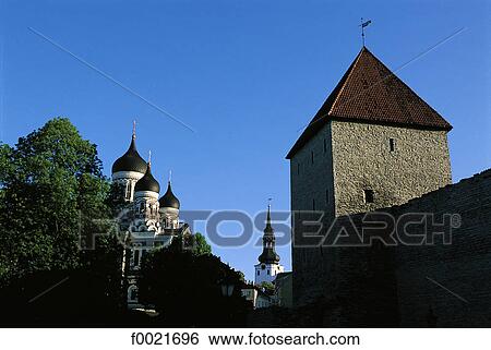 Estonia, Tallinn, Old Town View Large Photo Image Stock Photograph - Estonia, Tallinn, Old Town. Fotosearch