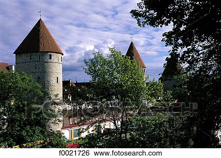 Estonia, Tallinn, Old Town View Large Photo Image Stock Photograph - Estonia, Tallinn, Old Town. Fotosearch
