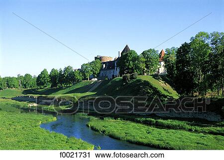 Latvia, castle of Bauska View Large Photo Image Stock Image - Latvia, castle of Bauska. Fotosearch