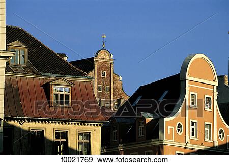 Latvia, Old Town, facades View Large Photo Image Stock Photo - Latvia, Old Town, facades. Fotosearch