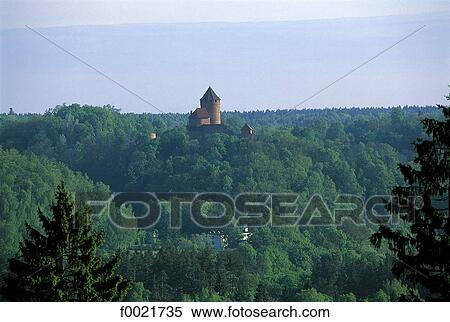 Latvia, Sigulda View Large Photo Image Stock Photography - Latvia, Sigulda. Fotosearch