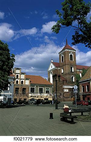 Lithuania, Kaunas, cathedral View Large Photo Image Stock Photo - Lithuania, Kaunas, cathedral. Fotosearch