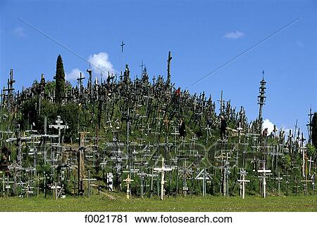 Stock Image - Lithuania, Siauliai Hill of Crosses. Fotosearch
