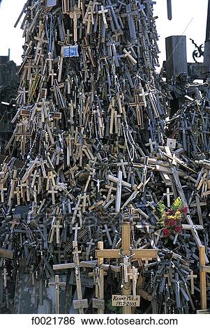 Lithuania, Siauliai Hill of Crosses View Large Photo Image Stock Photograph - Lithuania, Siauliai Hill of Crosses. Fotosearch