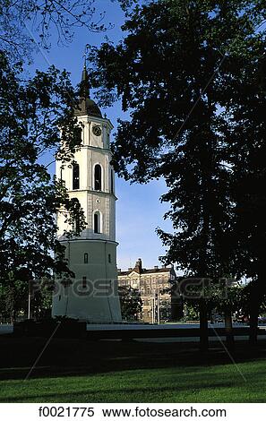 Lithuania, Vilnius, Clock Tower View Large Photo Image Stock Photography - Lithuania, Vilnius, Clock Tower. Fotosearch
