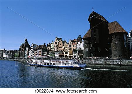 Poland, Gdansk, quays of the Motlawa River, medieval port crane View Large Photo Image Picture - Poland, Gdansk, quays of the Motlawa River, medieval port crane. Fotosearch