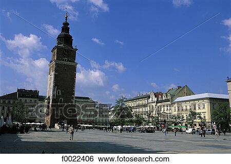 Stock Photograph - Poland, Kracow, City hall tower. Fotosearch