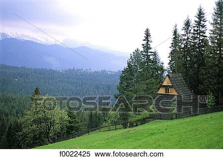 Stock Photography - Poland, near Zakopane, traditional dwelling. Fotosearch