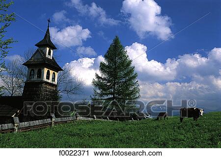 Poland, near Zakopane, wooden church View Large Photo Image Stock Image - Poland, near Zakopane, wooden church. Fotosearch