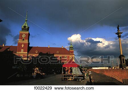Poland, Warsaw, old city, royal castle and Sigismund Column View Large Photo Image Stock Photo - Poland, Warsaw, old city, royal castle and Sigismund Column. Fotosearch