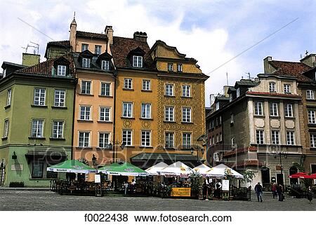 Stock Photo - Poland, Warsaw, old city, Zamkowy Place. Fotosearch