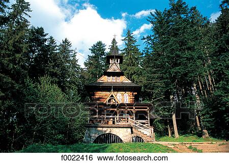 Poland, Zakopane, Jaszczurowka Chapel View Large Photo Image Stock Photograph - Poland, Zakopane, Jaszczurowka Chapel. Fotosearch