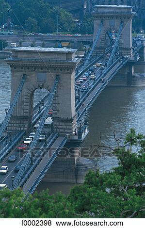 Hungary, Budapest, Chain Bridge View Large Photo Image Stock Photo - Hungary, Budapest, Chain Bridge. Fotosearch