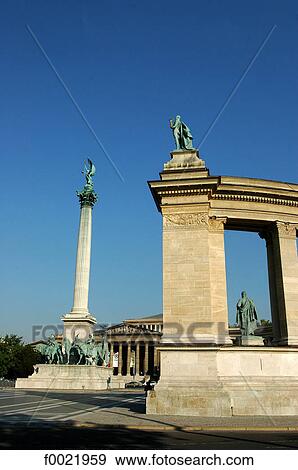 Stock Photo - Hungary, Budapest, Millenary Monument. Fotosearch