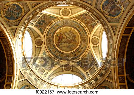 Stock Photo - Hungary, Budapest, Saint Stephen's Basilica, ceiling. Fotosearch
