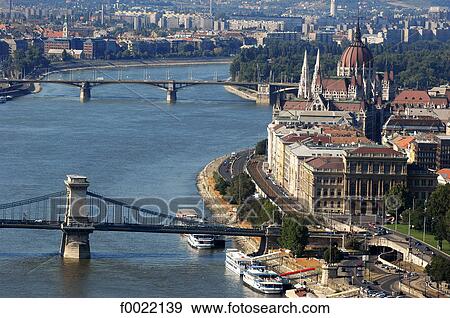 Hungary, Budapest, the Danube, the Chain Bridge and the Parliament View Large Photo Image Stock Photo - Hungary, Budapest, the Danube, the Chain Bridge and the Parliament. Fotosearch