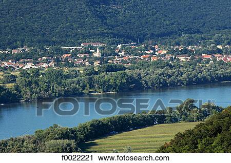 Hungary, near Visegrad, Danube loop View Large Photo Image Stock Image - Hungary, near Visegrad, Danube loop. Fotosearch