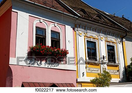 Hungary, szentendre, coloured fronts View Large Photo Image Stock Photo - Hungary, szentendre, coloured fronts. Fotosearch