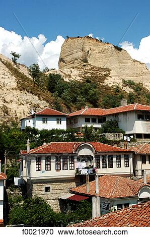 Stock Image - Bulgaria, Melnik, habitations. Fotosearch