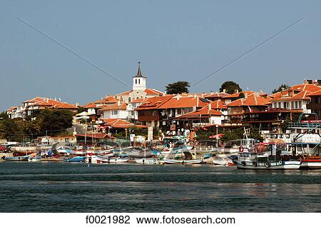 Bulgaria, Nesebar, city and harbour View Large Photo Image Stock Image - Bulgaria, Nesebar, city and harbour. Fotosearch