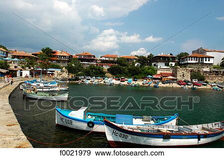Bulgaria, Nesebar, fishing port View Large Photo Image Stock Photo - Bulgaria, Nesebar, fishing port. Fotosearch