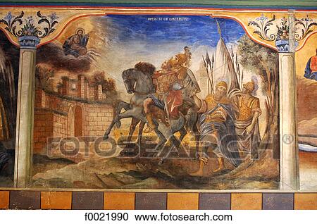 Stock Image - Bulgaria, Plovdiv, old city, fresco. Fotosearch