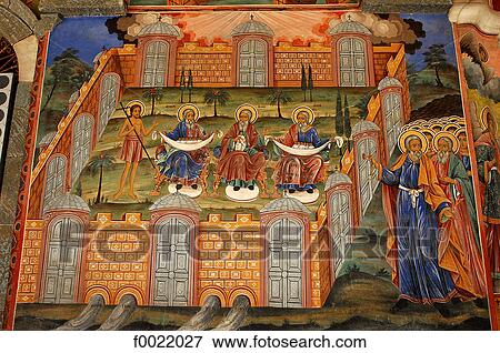 Stock Photo - Bulgaria, Rila, monastery, fresco. Fotosearch