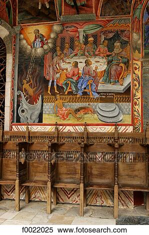 Stock Photography - Bulgaria, Rila, monastery, fresco. Fotosearch