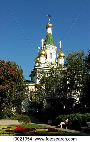 Bulgaria, Sofia, Russian Church of St Nicholas View Large Photo Image Picture - Bulgaria, Sofia, Russian Church of St Nicholas. Fotosearch