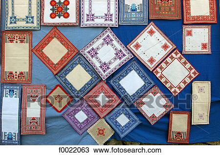 Stock Image - Bulgaria, Veliko Tarnovo, embroidery. Fotosearch